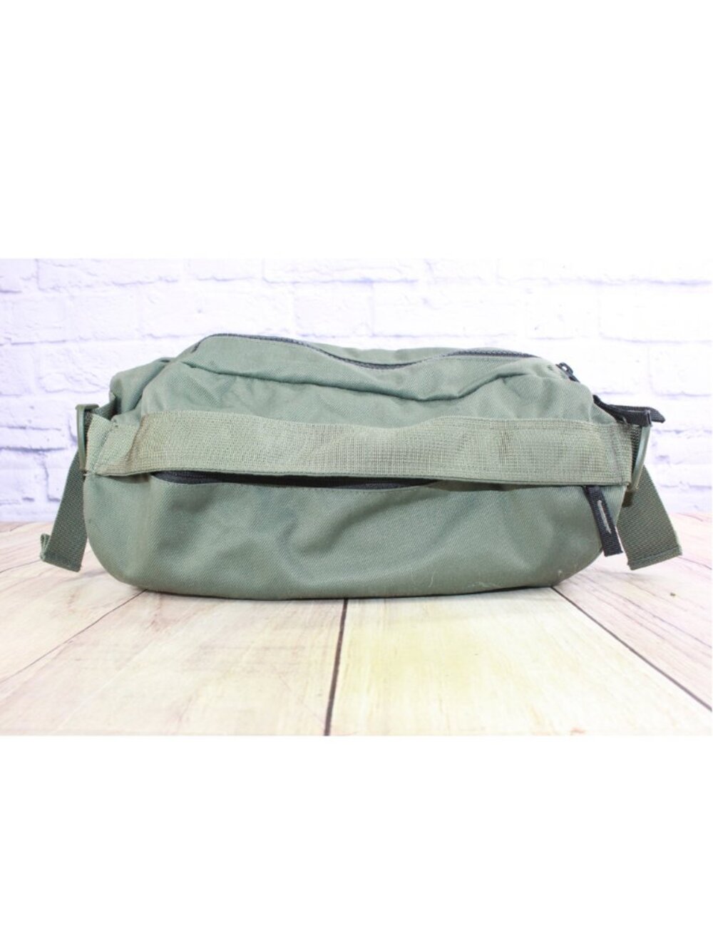 LL Bean Adult Unisex Waist Fanny Pack Sling Bag Purse Nylon Olive Green Bag READ